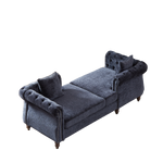 81-inch Chenille Face-to-face Chaise Lounge with Two Pillows,Nailhead trim,Button Tufted Design and Rolled Arms for Lounge, Living room and Office W834S00317-djyc