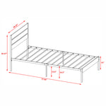 Twin Size Bed Frame with Wood Headboard, Metal Frame with Strong Slats, Noise Free,No Box Spring Needed-Brown W2336P167500-djyc