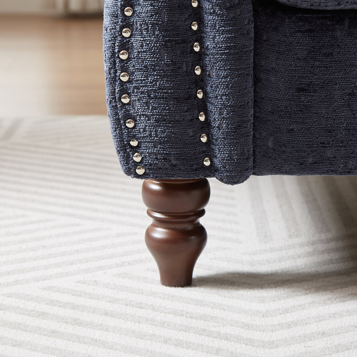 81-inch Chenille Face-to-face Chaise Lounge with Two Pillows,Nailhead trim,Button Tufted Design and Rolled Arms for Lounge, Living room and Office W834S00317-djyc