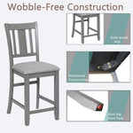 Dining Room Furniture Counter Height Chairs Set of 4, Kitchen Chair with Padded Seat , Upholstered Side Chair for Dining Room, Living Room, Gray W1998126393-djyc