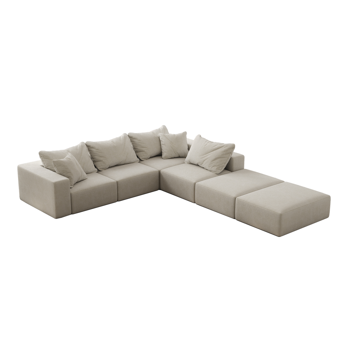 Oversized sponge cloud sofa,Modern Upholstered Sectional Sofa Couch Set,Modular 162" L Shaped Sectional Living Room Sofa Set With 6 Pillows,Free Combination Sofa Couch for Living Room,Bedroom W834S00324-djyc