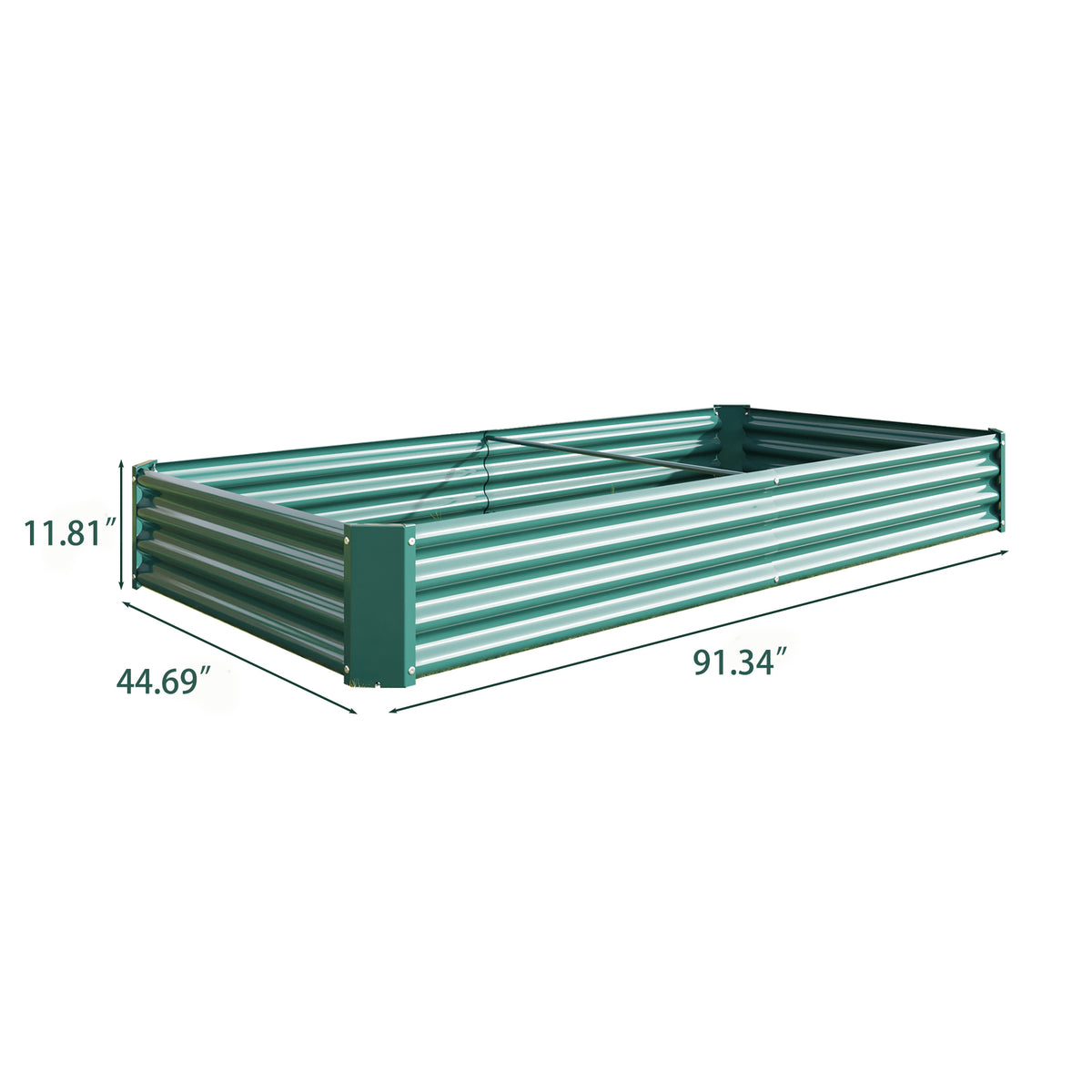 Raised Garden Bed Kit - Metal Raised Bed Garden 7.6x3.7x0.98ft for Flower Planters, Vegetables Herb Green W84090997-djyc