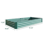 Raised Garden Bed Kit - Metal Raised Bed Garden 7.6x3.7x0.98ft for Flower Planters, Vegetables Herb Green W84090997-djyc