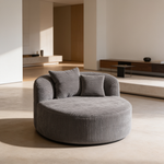 Modern Chaise Lounge Sofa Boneless Couch Sofa Bed Compression Sofa Couch with Two Supportive Pillows for Living Room, Gray-N719S002370E - 场景图