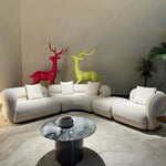 Italian Minimalist Curved Sectional Fabric Sofa, Modern Straight-Line Modular Corner Couch shsp-0209-51