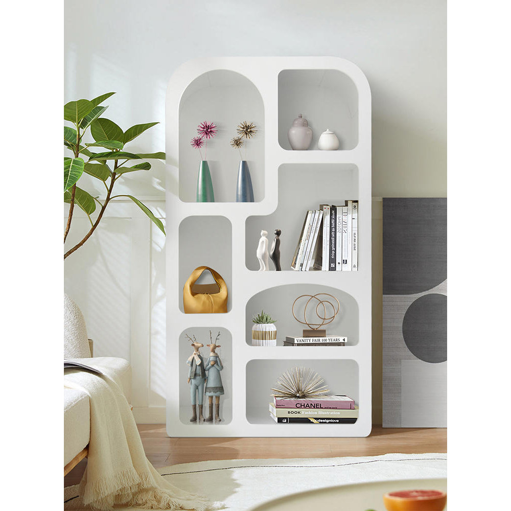 Contemporary White Wooden Cabinet with Unique Modern Design Shelving fczym-2314
