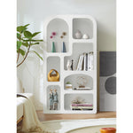 Contemporary White Wooden Cabinet with Unique Modern Design Shelving fczym-2314