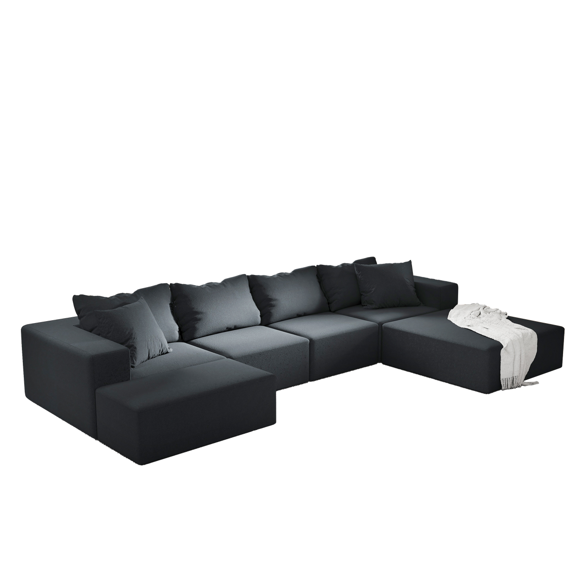 Modern Upholstered Sectional Sofa Couch Set,Modular 132" L Shaped Sectional Living Room Sofa Set With 6 Pillows,Free Combination Sofa Couch for Living Room,Bedroom W834S00313-djyc