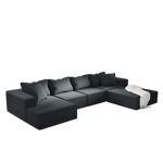 Modern Upholstered Sectional Sofa Couch Set,Modular 132" L Shaped Sectional Living Room Sofa Set With 6 Pillows,Free Combination Sofa Couch for Living Room,Bedroom W834S00313-djyc