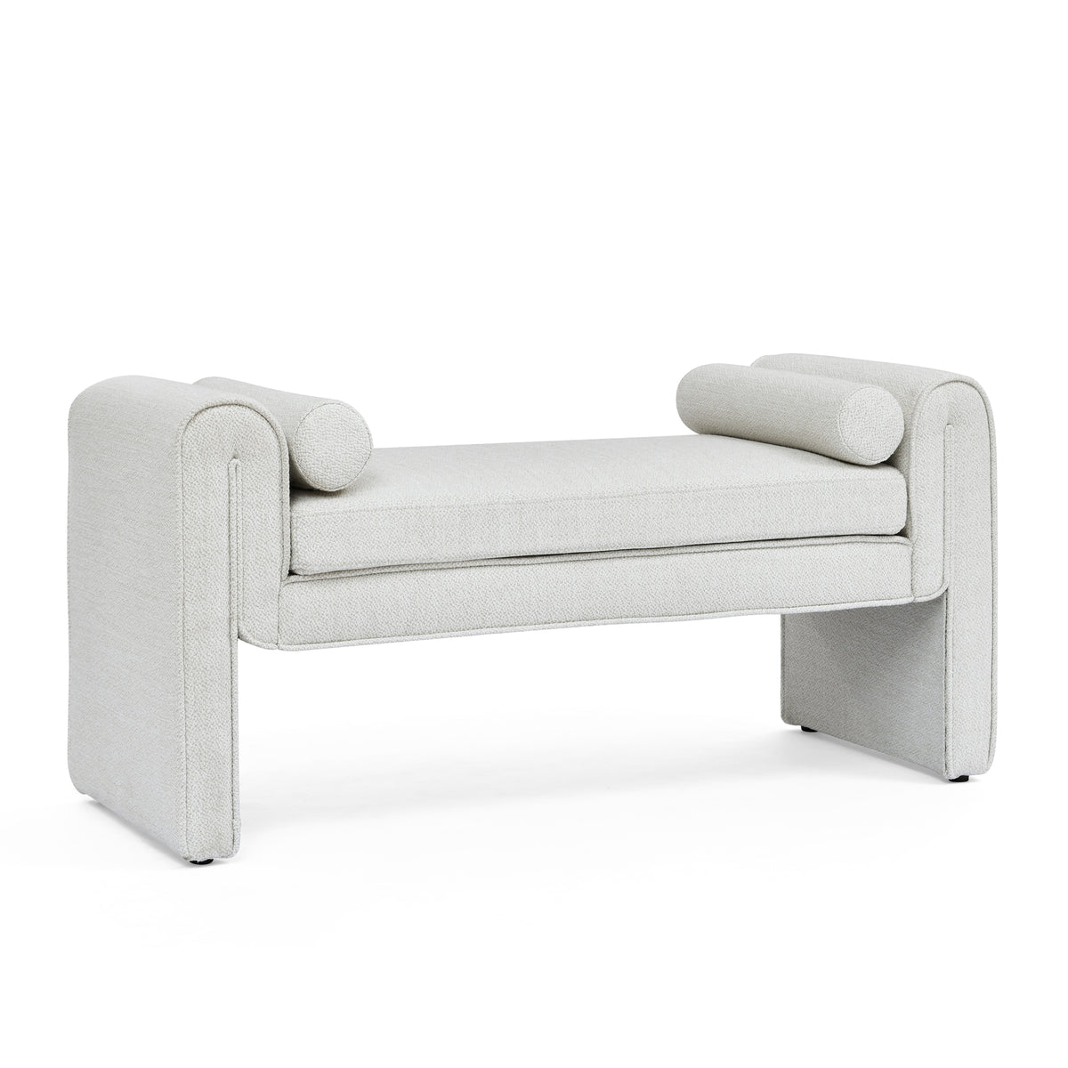 Bedroom storage stool, linen fabric storage stool, large storage space, 50.39 inches, can be used for bed end, living room, entrance, White W487P180474-djyc