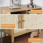 Buffet Cabinet with Storage,Storage Cabinet with Natural Rattan Decorated Doors,Rattan Cabinet with Adjustable Shelf,Sideboard for Living Room,Kitchen,Hallway,2 doors, storage, Natural W1998128705-djyc