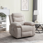 Power Recliner Chair with Adjustable Massage Function, Velvet Electric Power Chair for Elderly with One Side Pockets, Recliner Chair with Heating System for Living Room,Beige W1998120244-djyc