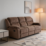 Modern Style Comfortable 2pc Living Room Set Pillow Arms Cushion Back Suede Padded Chocolate Finish Horizontal Tufting Primary Living Room Furniture-B011S02398 - 场景图