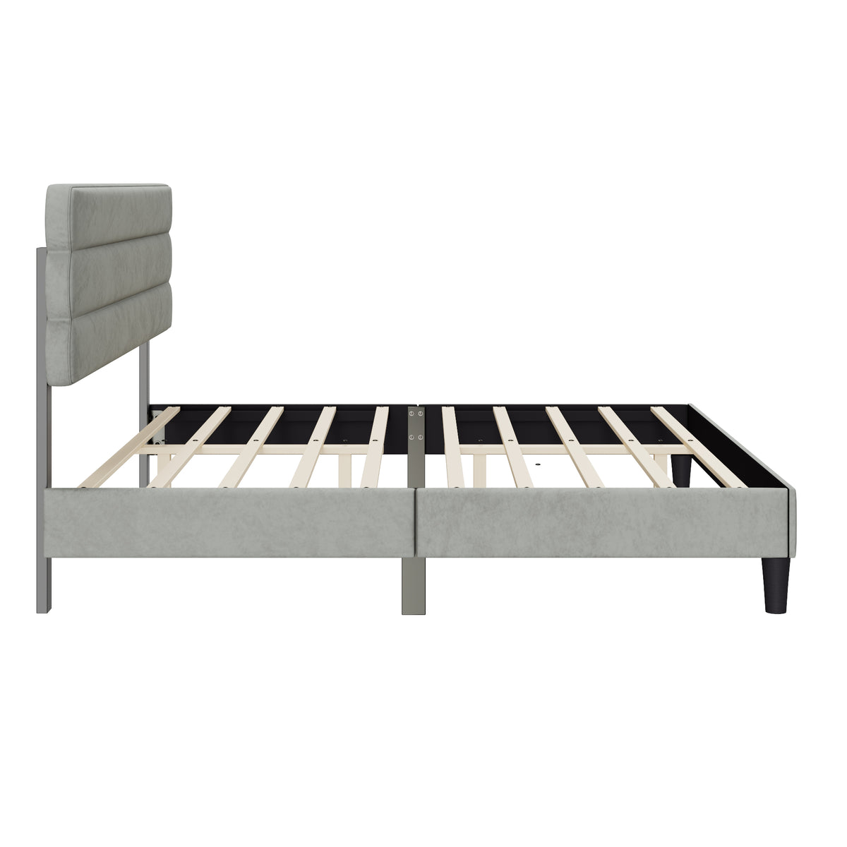 King Bed Frame with Headboard,Sturdy Platform Bed with Wooden Slats Support,No Box Spring,Mattress Foundation,Easy Assembly W1793140486-djyc
