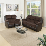 Modern 2pc Living Room Set 1x Sofa 1x Loveseat Pillow Armrest Cushion Backrest Faux Leather Upholstery Chocolate Finish Primary Living Room Furniture-B011S02391 - 正方形修复