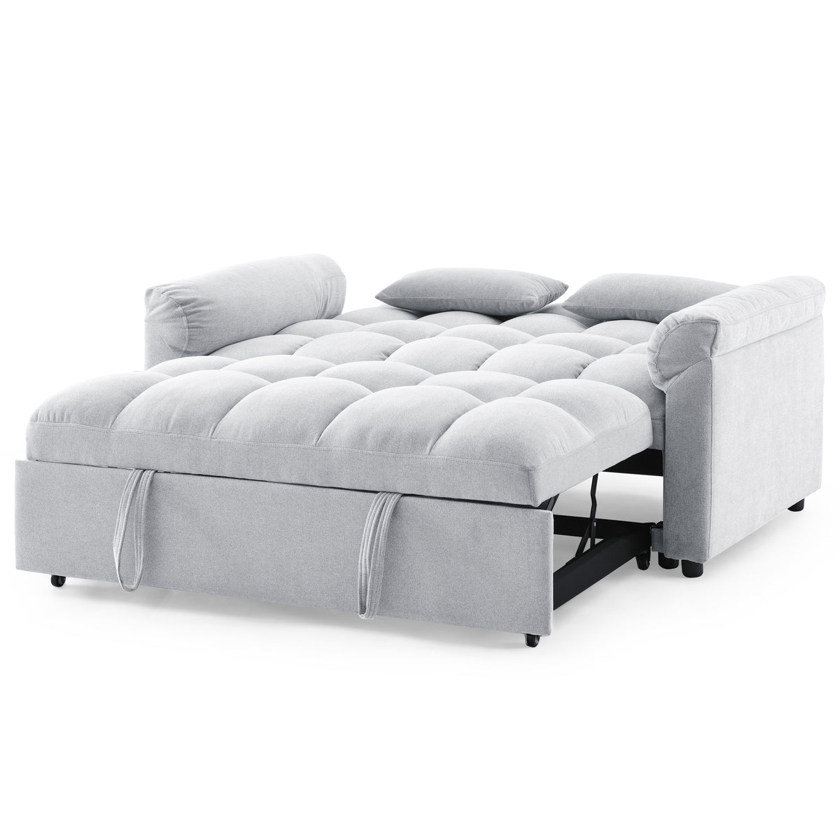 Loveseats Sofa Bed with Pull-out Bed,Adjsutable Back,Light Grey W487109970-djyc