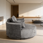 55''L Chenille Foam Single Swivel Chair, Fluffy Modern Sleeper, 360 Degree Swivel Chair for Living Room, Bedroom, Lounge and Projection Room-W834S00641 - 场景图
