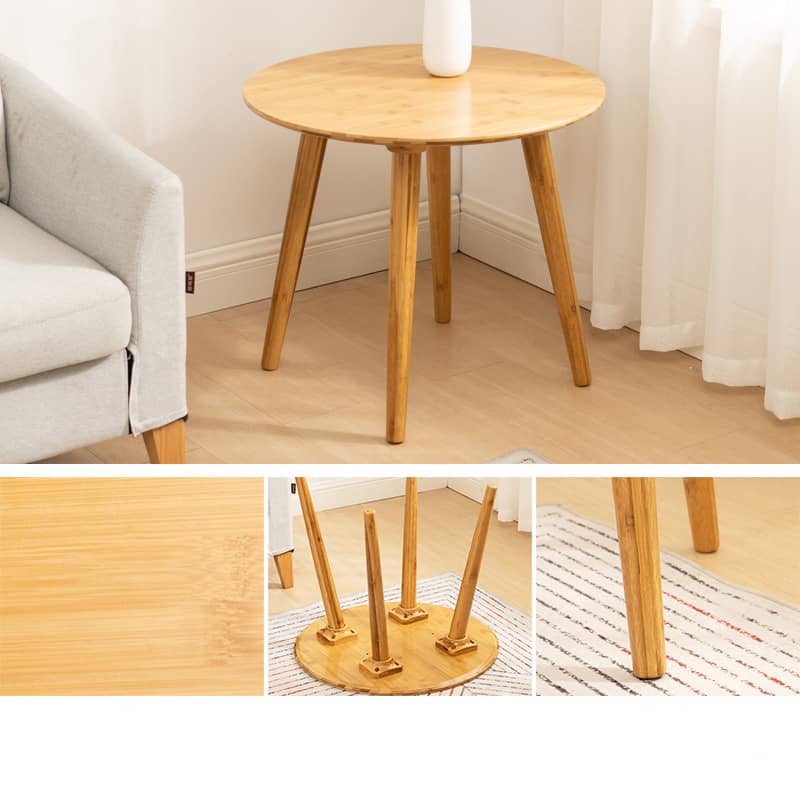 [幅60～80cm]ローテーブル 円形 天然木製 竹製 ナチュラル 北欧 コンパクト hsl-17
