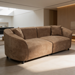 87' Curved Contemporary Sofa in Brown: Plush Seating, Streamlined Design, and Durable Frame ? Ideal for Stylish Living Spaces-N767P422840W - 场景图