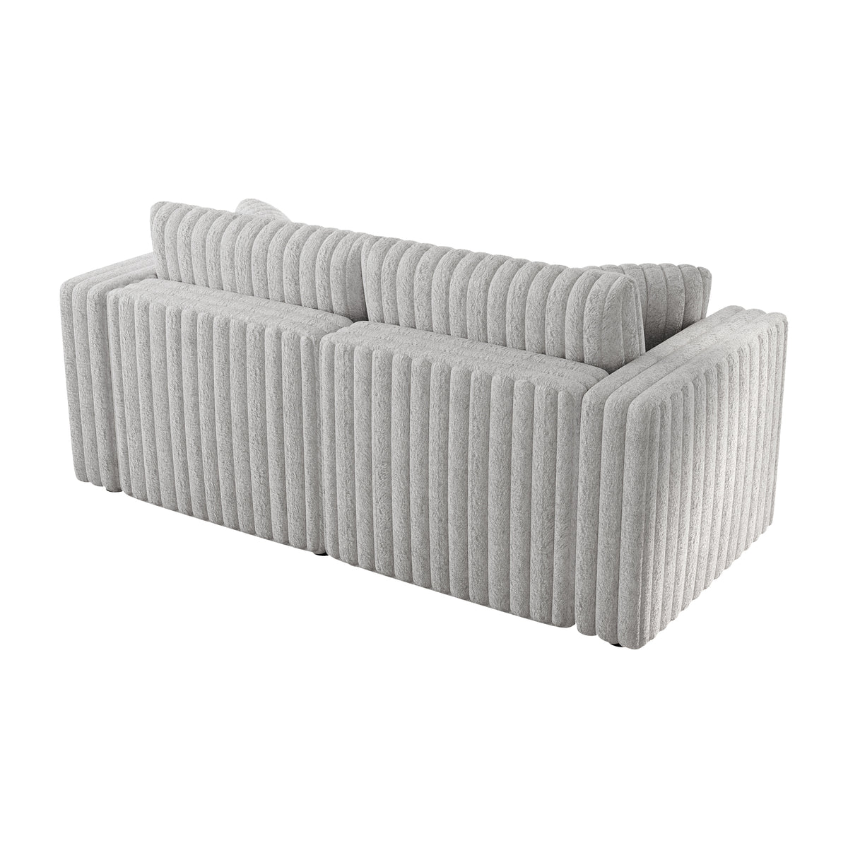75.6" Soft Rabbit Plush Modular 2-person Sofa - Highly Comfortable with Distinctive Design. Perfect for Bedroom & Living Room. Light gray. Modern & Plush Furniture Choice. W1767S00007-djyc
