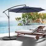 Best Choice Products 10ft Offset Hanging Market Patio Umbrella w/Easy Tilt Adjustment, Polyester Shade, 8 Ribs for Backyard, Poolside - (Navy blue ) W640P234547-djyc