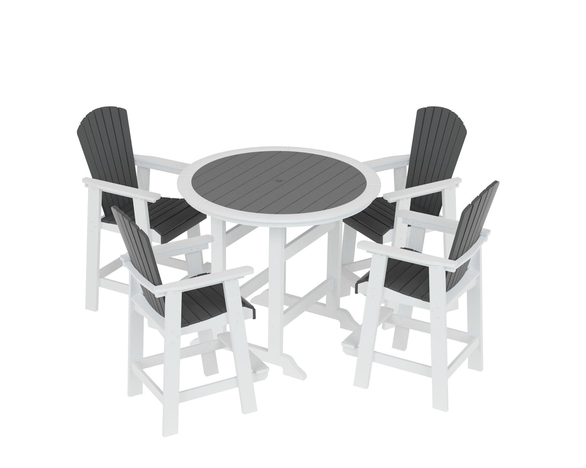 HDPE Patio Bar Table Set High Top Outdoor Table and Chairs Set of 5 Bar Table & Stools Set with Tall Adirondack Chairs Set for 4 W1209S00016-djyc
