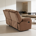 Modern Style Comfortable 2pc Living Room Set Pillow Arms Cushion Back Suede Padded Chocolate Finish Horizontal Tufting Primary Living Room Furniture-B011S02398 - 场景图