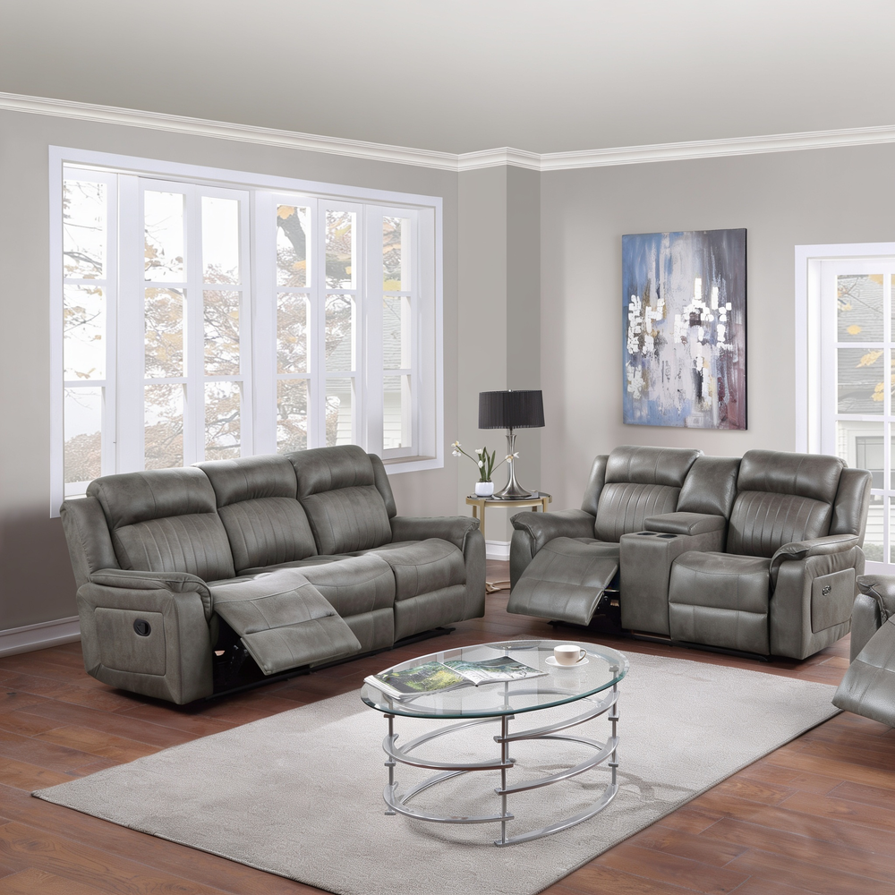 Contemporary Style 2pc Living Room Set 1x Sofa 1x Loveseat Cushion Back Horizontal And Vertical Tufting Slate Blue Primary Living Room Furniture-B011S02414 - 正方形修复