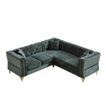 81.5-Inch Chenille Corner Sofa , L-Shaped Sectional Couch, 5-Seater Corner Sofas with 3 Cushions for Living Room, Bedroom, Apartment, Office W834S00264-djyc