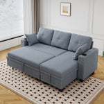 85 "multi-functional dark grey sofa. L-shaped sofa Cotton and linen sofa bed can be combined into one W1278S00008-djyc
