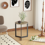 19.68''H Round Side Table, Round Accent End Table with Sturdy Metal Frame, Round Nightstand, for Living Room, Bedroom, Balcony, Office, Brown W808P176716-djyc
