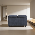Contemporary Blue 2pc Set Sofa Loveseat Durable Chenille Fabric Decorative Pillows Wooden Living Room Furniture-B011S02478 - 场景图