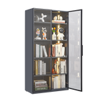 Best selling new design double door metal glass display storage cabinetwith light strip for living room W2385P152311-djyc