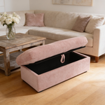 Leisure sofa chair,Double sofa recliner, with manually adjustable backrest, soft padded armrests, side USB charging port and phone stand, comes with a matching storage ottoman-Pink-W487S00519 - 场景图