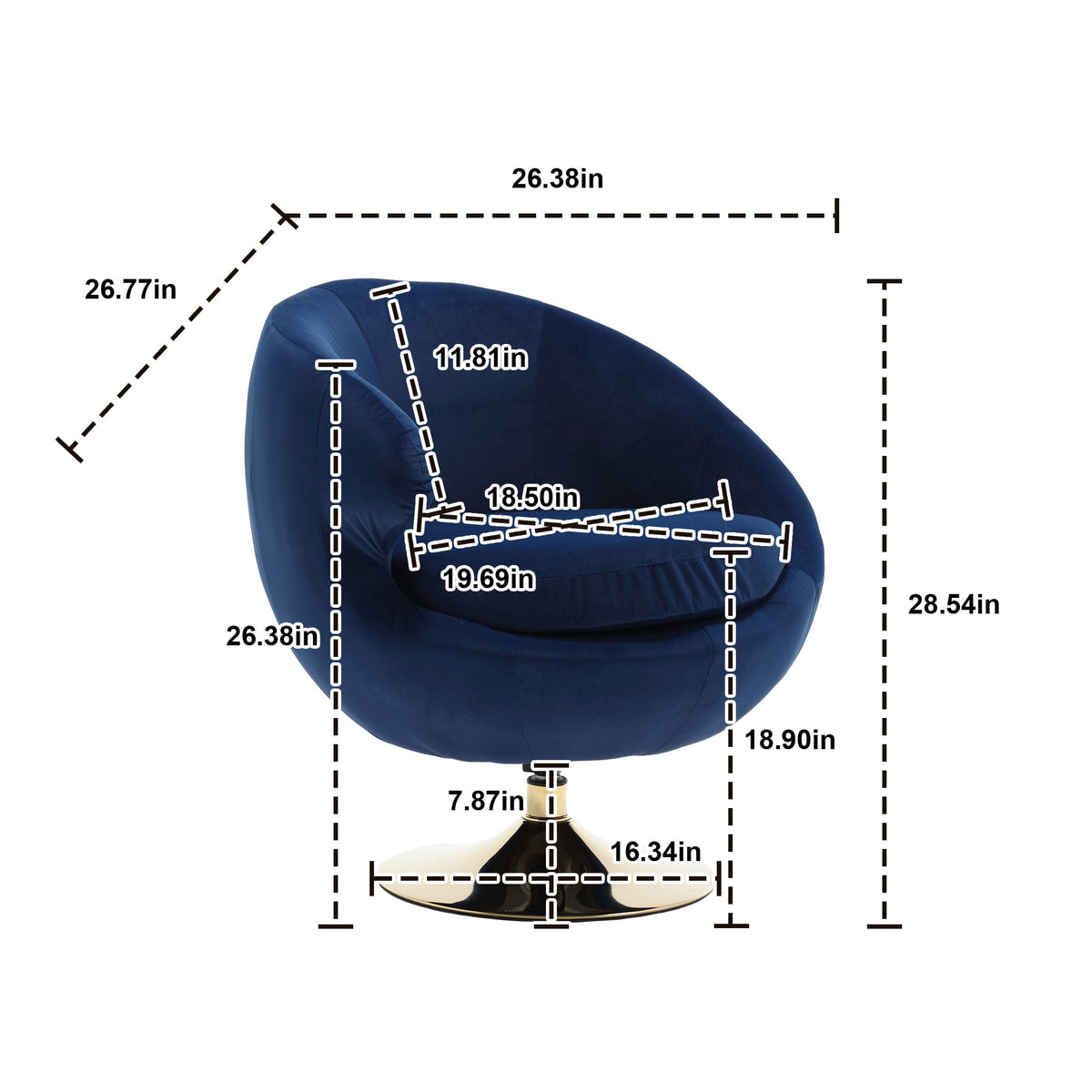 360 Degree Swivel Cuddle Barrel AccentChairs, Round Armchairs with Wide Upholstered, FluffyFabric Chair for Living Room, Bedroom, Office, Waiting Rooms W1539P147082-djyc