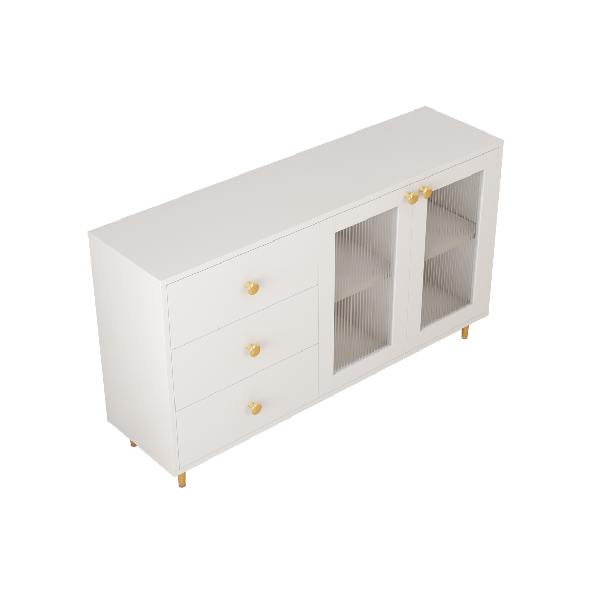 Sleek Modern Minimalist Side Cabinets: Ideal Storage Lockers for Dining Room or Living Room W1278S00034-djyc