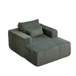 62.5-Inch Corduroy Sponge Sofa Lounge Chair with Removable footrest,No Assembly Required,Fluffy Modern Sleeper Chair for Indoor Living Room Bedroom W834P206047-djyc