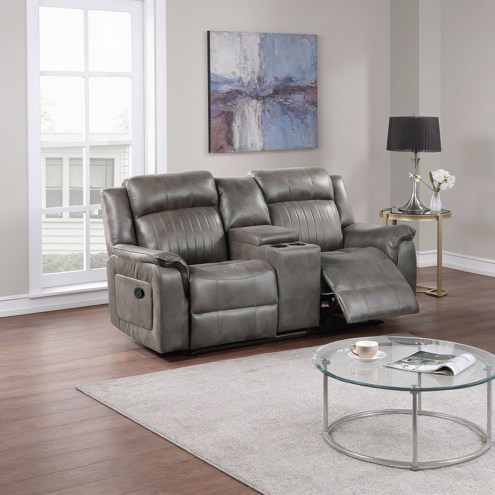 Contemporary Style 2pc Living Room Set 1x Sofa 1x Loveseat Cushion Back Horizontal And Vertical Tufting Slate Blue Primary Living Room Furniture-B011S02414 - 正方形修复