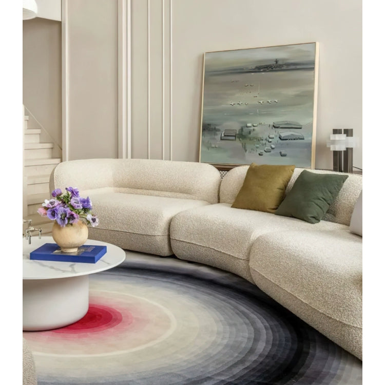 Italian Minimalist Curved Sectional Fabric Sofa, Modern Straight-Line Modular Corner Couch shsp-0209-51