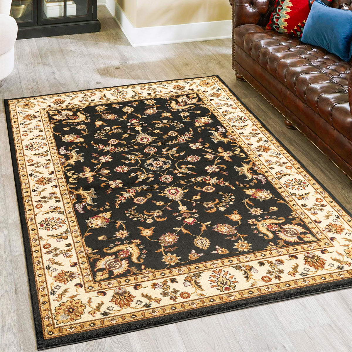 Classic GC_VIN5007 Black 5 ft. 3 in. x 7 ft. 3 in. Area Rug-B186P452260