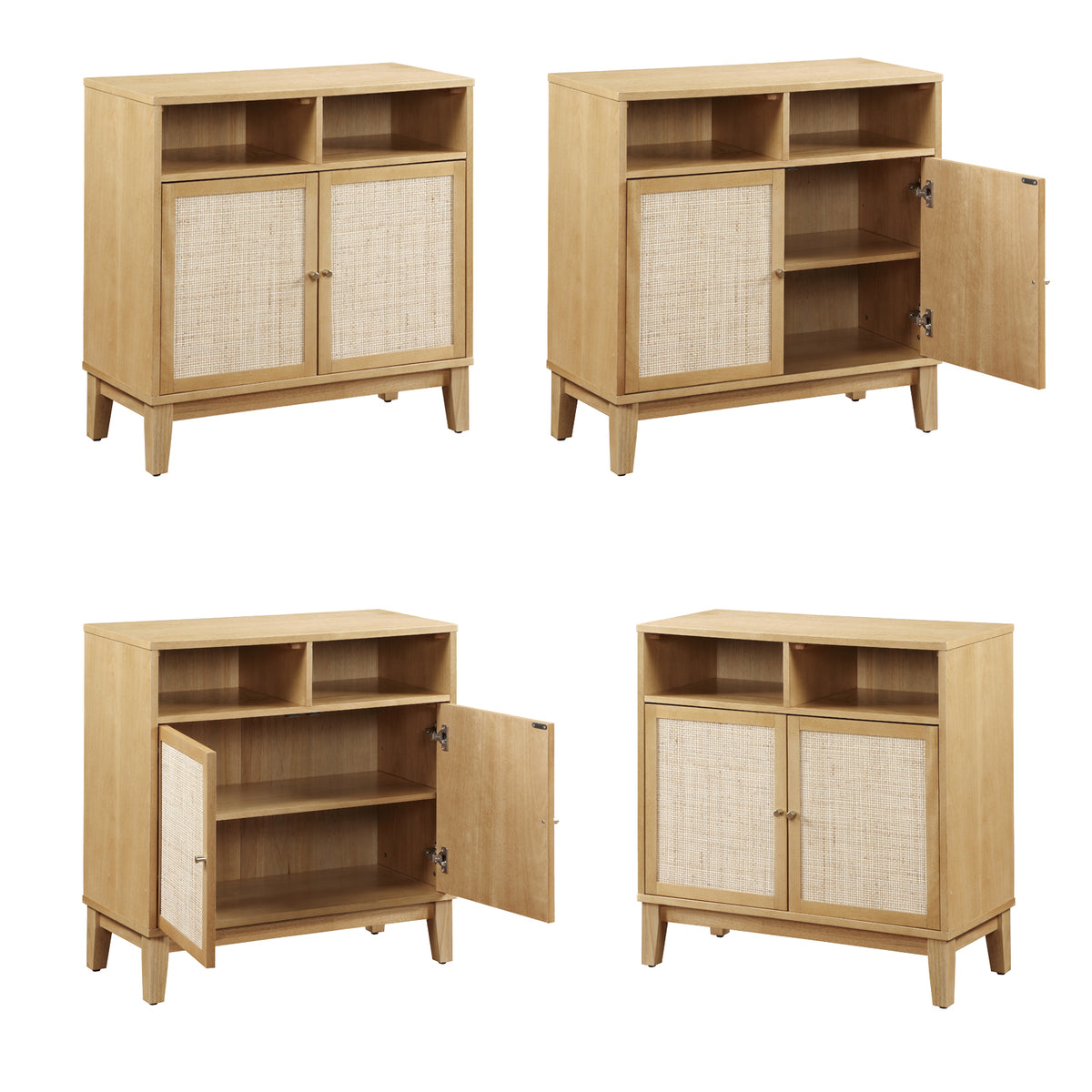 Buffet Cabinet with Storage,Storage Cabinet with Natural Rattan Decorated Doors,Rattan Cabinet with Adjustable Shelf,Sideboard for Living Room,Kitchen,Hallway,2 doors, storage, Natural W1998128705-djyc