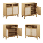 Buffet Cabinet with Storage,Storage Cabinet with Natural Rattan Decorated Doors,Rattan Cabinet with Adjustable Shelf,Sideboard for Living Room,Kitchen,Hallway,2 doors, storage, Natural W1998128705-djyc