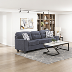 Contemporary Blue 2pc Set Sofa Loveseat Durable Chenille Fabric Decorative Pillows Wooden Living Room Furniture-B011S02478 - 正方形修复