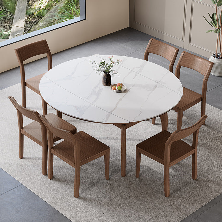 Sleek Brown Light Sintered Stone Dining Table with Elegant Ash Wood Finish fnl-276