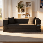 Modern cord sofa with stylish appearance, classic square design, unique two-tier design, convertible into a bed, ideal for apartments and large spaces.-W3396P439849 - 正方形修复