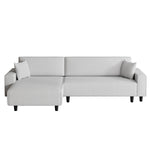 Space-Saving 93-Inch Grey Corduroy Sofa Bed with Two Matching Pillows - Perfect for Living Room or Apartment, Ensuring a Neat and Uncluttered Space W1278S00025-djyc