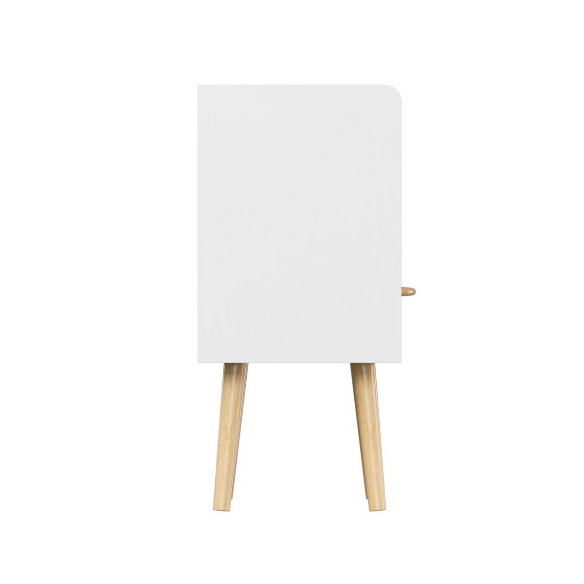 2PC Nightstand With Collapsible Fabric Drawer, 2-Tier Storage End Table, Wood Side Table with Storage Cabinet for Bedroom, Living Room - White W808P204530-djyc