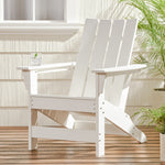 Durable Resin Adirondack Chair - Water and Impact Resistant, Easy to Clean, Rustic Design for Outdoor Use 68172.00WHI-djyc