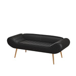 Versatile Black 57-Inch Sofa Stool with PVC Fabric: Perfect for Bedside or Porch Addition W1278122704-djyc