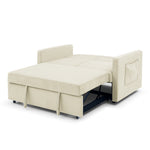 Loveseats Sofa Bed with Pull-out Bed,Adjsutable Back and Two Arm Pocket,Beige (54.5"x33"x31.5") W48766863-djyc